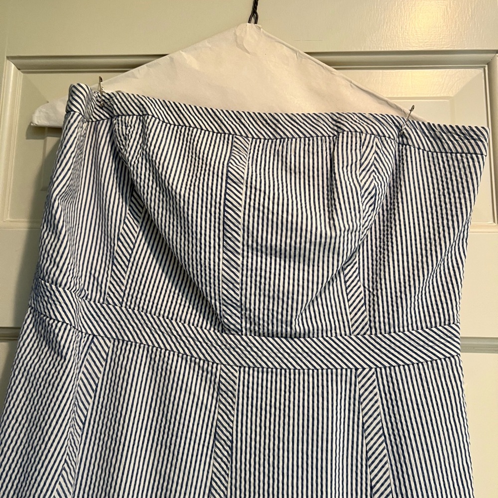 Seersucker Strapless Dress